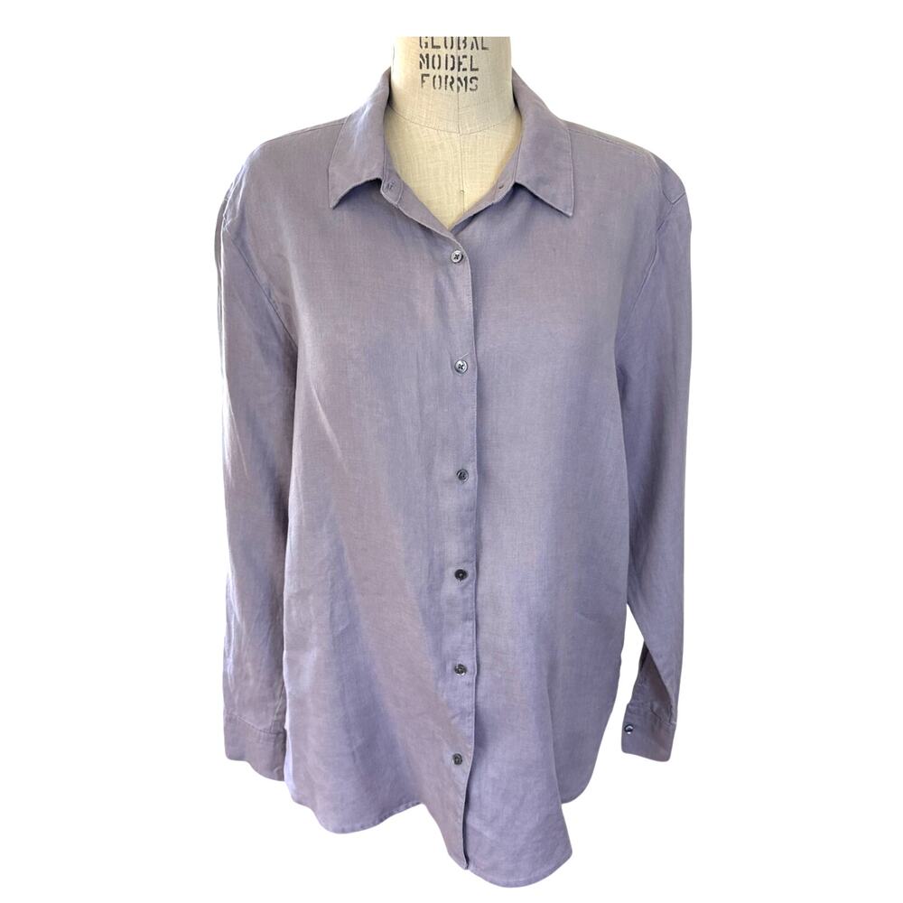 James Perse Linen Button Down Shirt in Lavender Purple Size 4/ XLarge